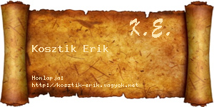 Kosztik Erik névjegykártya