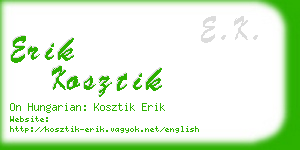 erik kosztik business card